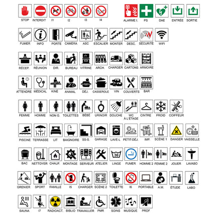 Plaque de porte avec propre texte et symbole -  aluminium - 165 x 45 mm