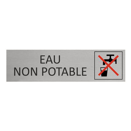 Plaque de porte Eau non potable -  aluminium - 165 x 45 mm