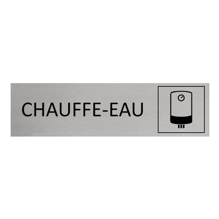 Plaque de porte Chauffe-eau -  aluminium - 165 x 45 mm
