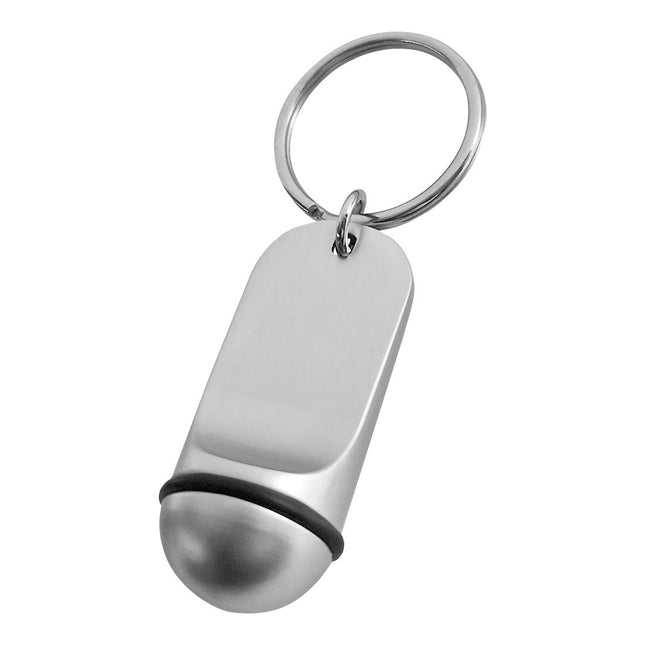 Porte-clés hôtel Petito argent - gravé en aluminium - 48 x 21 mm - par pièce