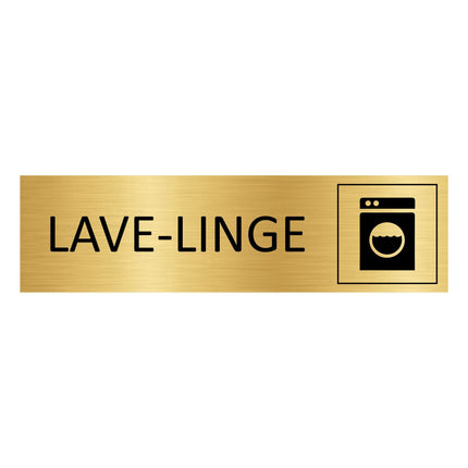 Plaque de porte Lave-linge - aluminium doré - 165 x 45 mm