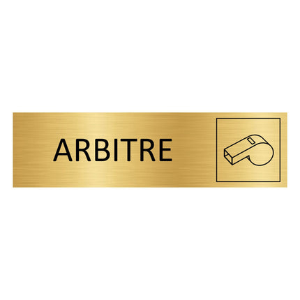 Plaque de porte Arbitre - aluminium doré - 165 x 45 mm