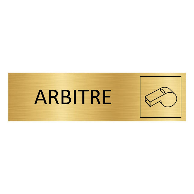 Plaque de porte Arbitre - aluminium doré - 165 x 45 mm