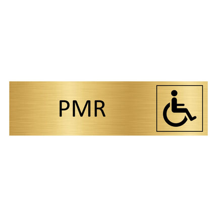 Plaque de porte PMR - aluminium doré - 165 x 45 mm