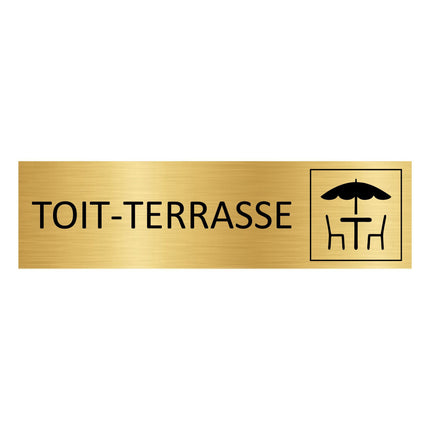 Plaque de porte Toit-terrasse - aluminium doré - 165 x 45 mm