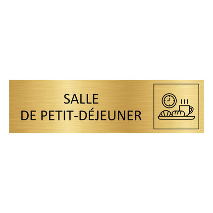 Plaque de porte Salle de petit-déjeuner - aluminium doré - 165 x 45 mm