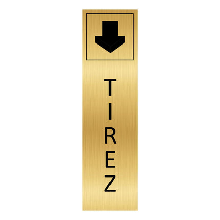 Plaque de porte Tirez - aluminium doré - 165 x 45 mm