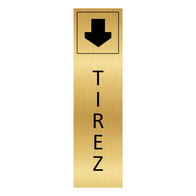 Plaque de porte Tirez - aluminium doré - 165 x 45 mm