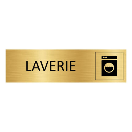 Plaque de porte Laverie - aluminium doré - 165 x 45 mm