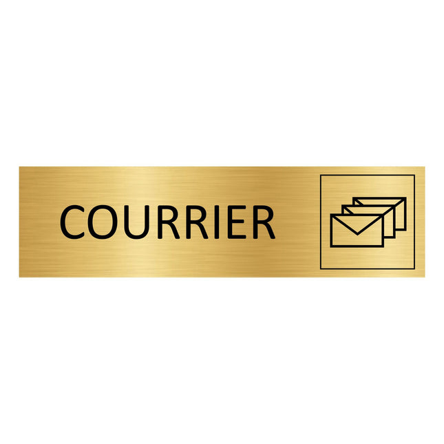 Plaque de porte Courrier - aluminium doré - 165 x 45 mm