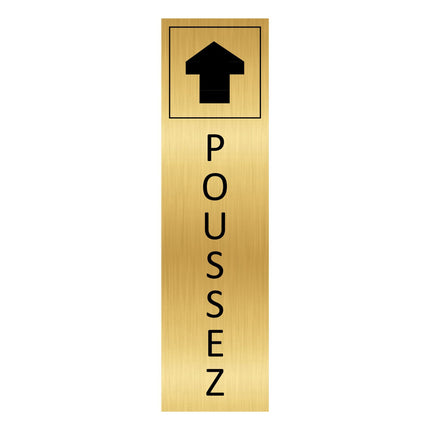 Plaque de porte Poussez - aluminium doré - 165 x 45 mm