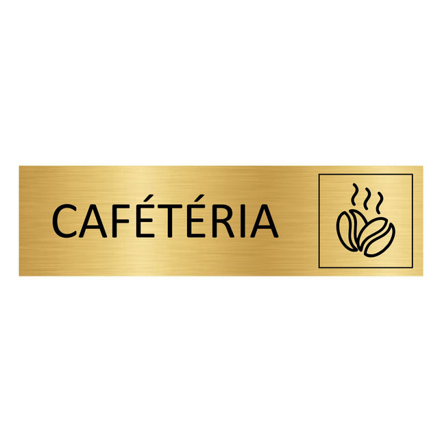 Plaque de porte Cafétéria - aluminium doré - 165 x 45 mm