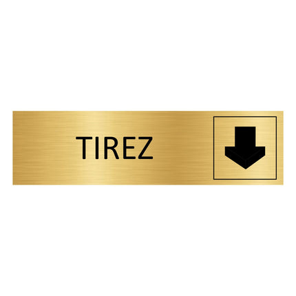 Plaque de porte Tirez - aluminium doré - 165 x 45 mm