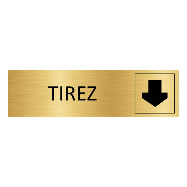 Plaque de porte Tirez - aluminium doré - 165 x 45 mm
