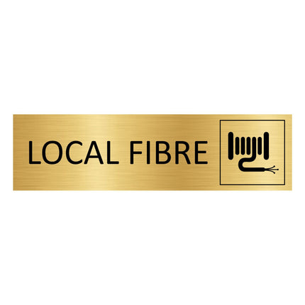Plaque de porte Local fibre - aluminium doré - 165 x 45 mm