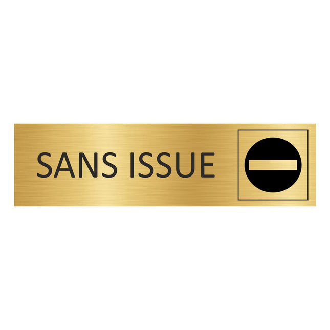 Plaque de porte Sans issue - aluminium doré - 165 x 45 mm