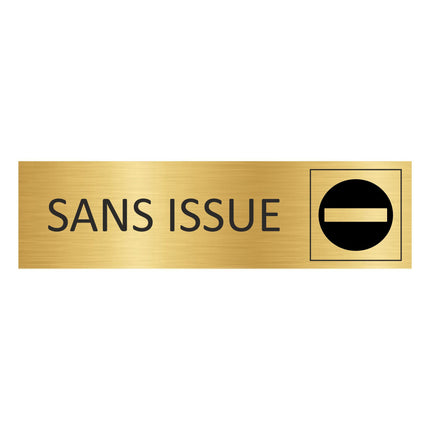 Plaque de porte Sans issue - aluminium doré - 165 x 45 mm