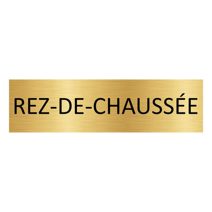 Plaque de porte RDC - aluminium doré - 165 x 45 mm