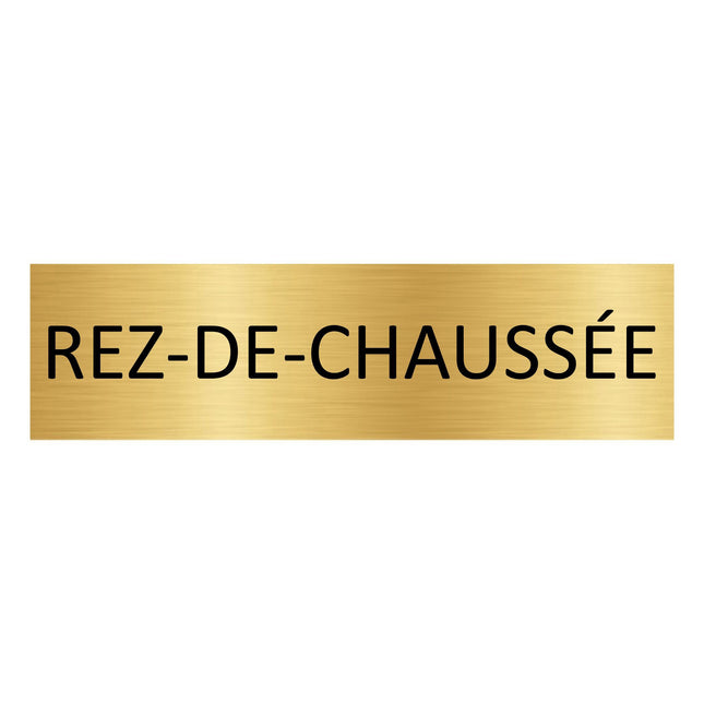 Plaque de porte RDC - aluminium doré - 165 x 45 mm