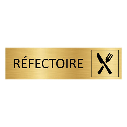 Plaque de porte Réfectoire - aluminium doré - 165 x 45 mm