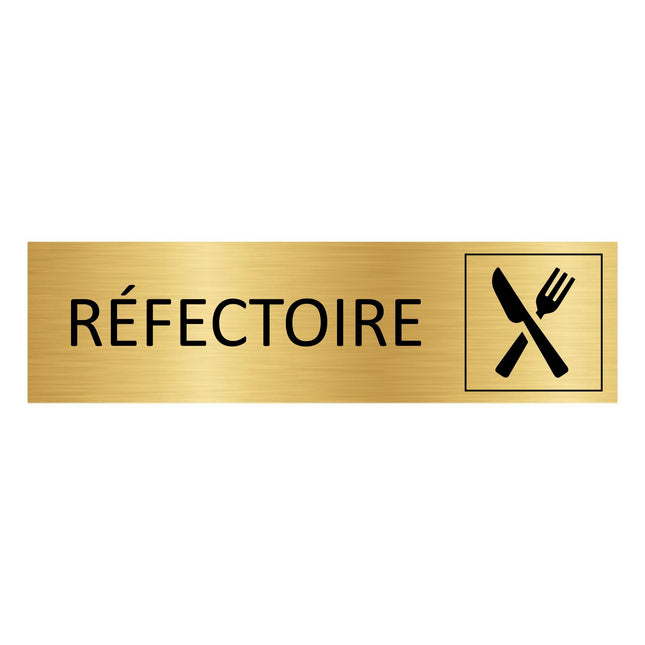 Plaque de porte Réfectoire - aluminium doré - 165 x 45 mm