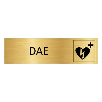 Plaque de porte DAE - aluminium doré - 165 x 45 mm