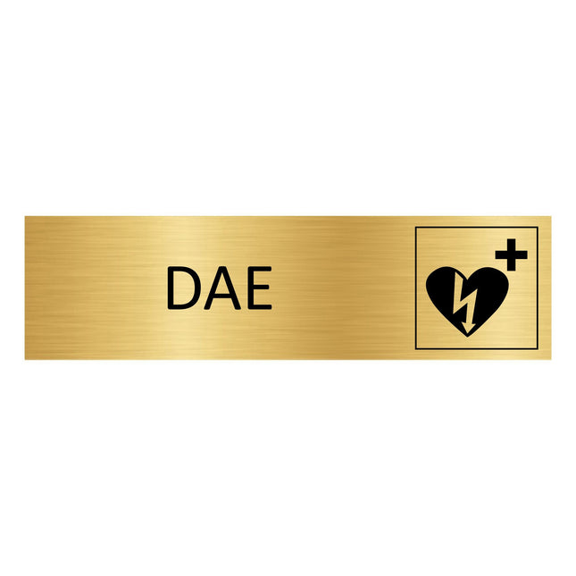 Plaque de porte DAE - aluminium doré - 165 x 45 mm