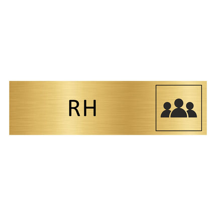 Plaque de porte RH - aluminium doré - 165 x 45 mm