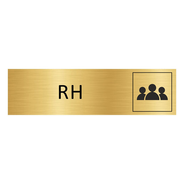 Plaque de porte RH - aluminium doré - 165 x 45 mm