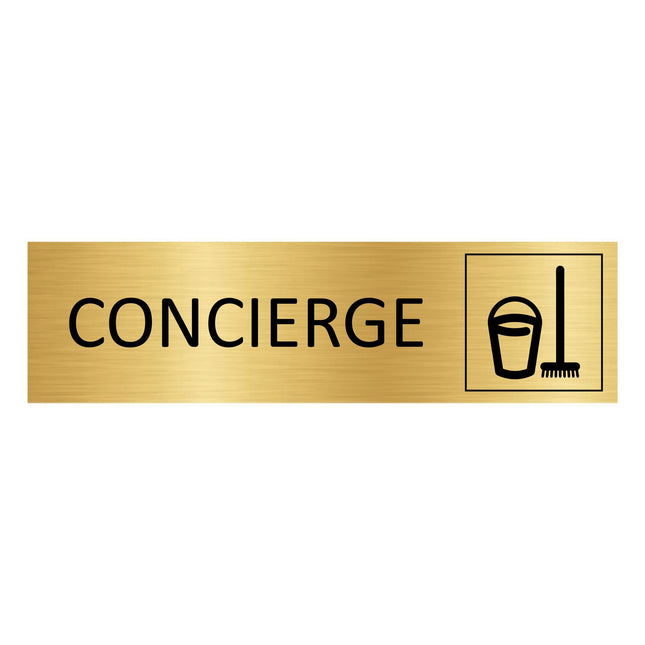 Plaque de porte Concierge - aluminium doré - 165 x 45 mm