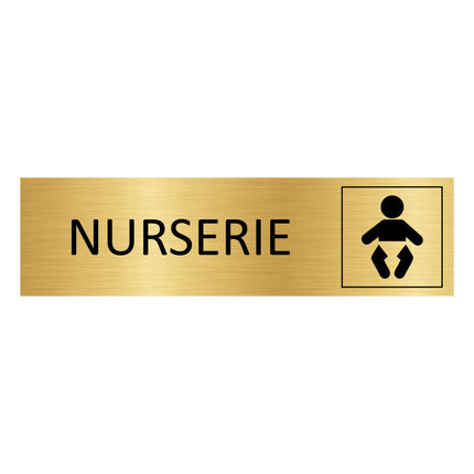 Plaque de porte Nurserie - aluminium doré - 165 x 45 mm