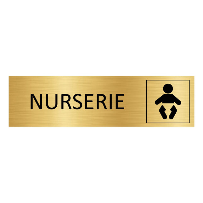 Plaque de porte Nurserie - aluminium doré - 165 x 45 mm