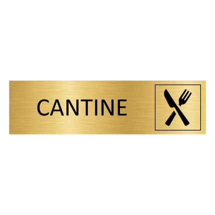 Plaque de porte Cantine - aluminium doré - 165 x 45 mm