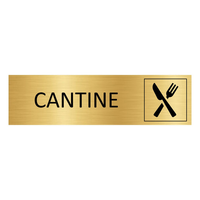 Plaque de porte Cantine - aluminium doré - 165 x 45 mm