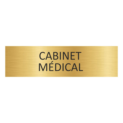 Plaque de porte Cabinet médical - aluminium doré - 165 x 45 mm
