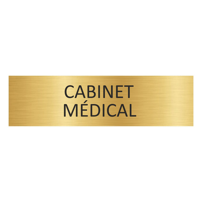 Plaque de porte Cabinet médical - aluminium doré - 165 x 45 mm