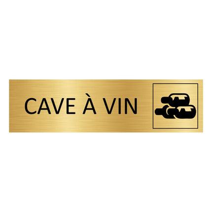 Plaque de porte Cave à vin - aluminium doré - 165 x 45 mm