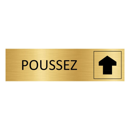Plaque de porte Poussez - aluminium doré - 165 x 45 mm
