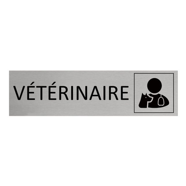 Plaque de porte Vétérinaire -  aluminium - 165 x 45 mm