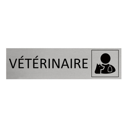 Plaque de porte Vétérinaire -  aluminium - 165 x 45 mm