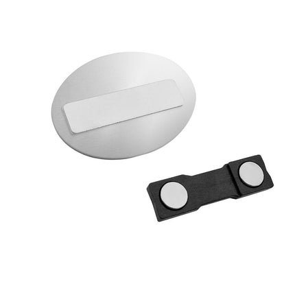 Badge nominatif aluminium personnalisé - impression anodisée- 55 x 40 mm - par pièce