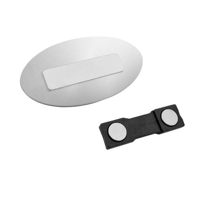 Badge nominatif aluminium personnalisé - impression anodisée- 70 x 37 mm - par pièce