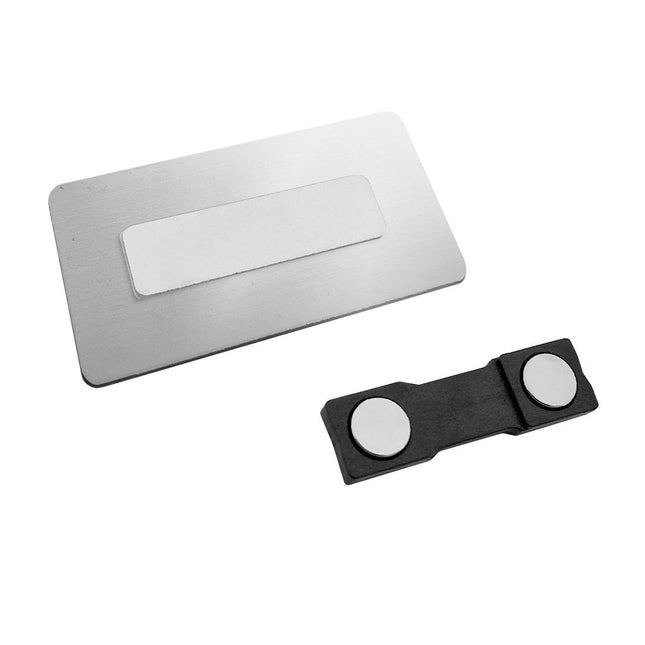 Badge nominatif aluminium personnalisé - impression anodisée- 72 x 30 mm - par pièce
