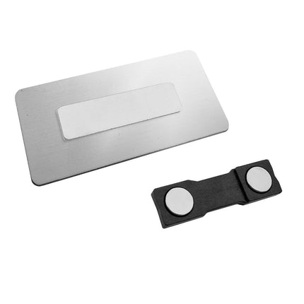 Badge nominatif aluminium personnalisé - impression anodisée- 75 x 40 mm - par pièce