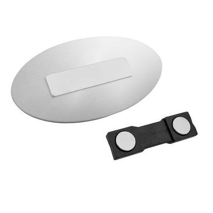 Badge nominatif personnalisé - aluminium anodisé - 80 x 45 mm - par pièce