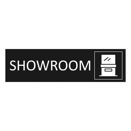 Plaque de porte Showroom -  aluminium noir - 165 x 45 mm