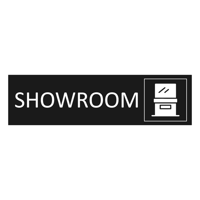 Plaque de porte Showroom -  aluminium noir - 165 x 45 mm