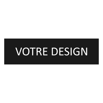 Plaque de porte personnalisée -  aluminium noir - 165 x 45 mm