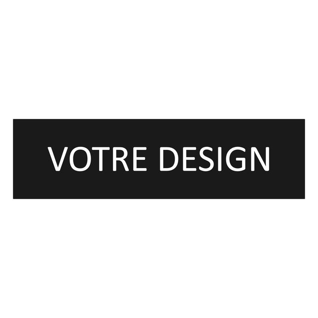 Plaque de porte personnalisée -  aluminium noir - 165 x 45 mm