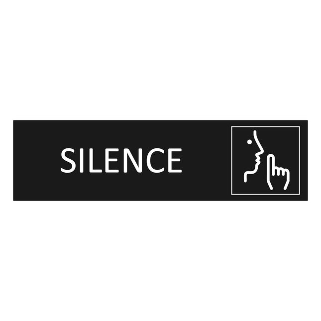 Plaque de porte Silence - aluminium noir - 165 x 45 mm